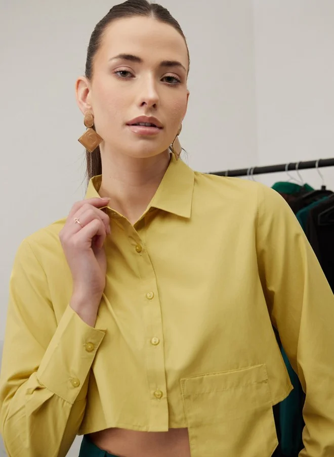 STREET 9 Yellow Opaque Formal Shirt for Women