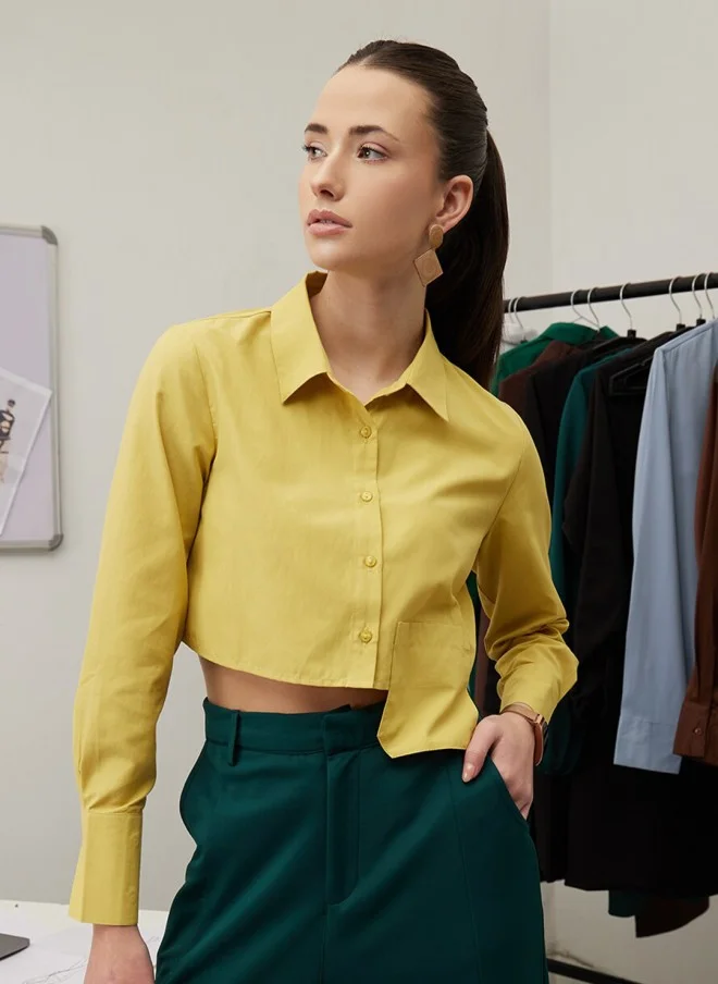 STREET 9 Yellow Opaque Formal Shirt for Women