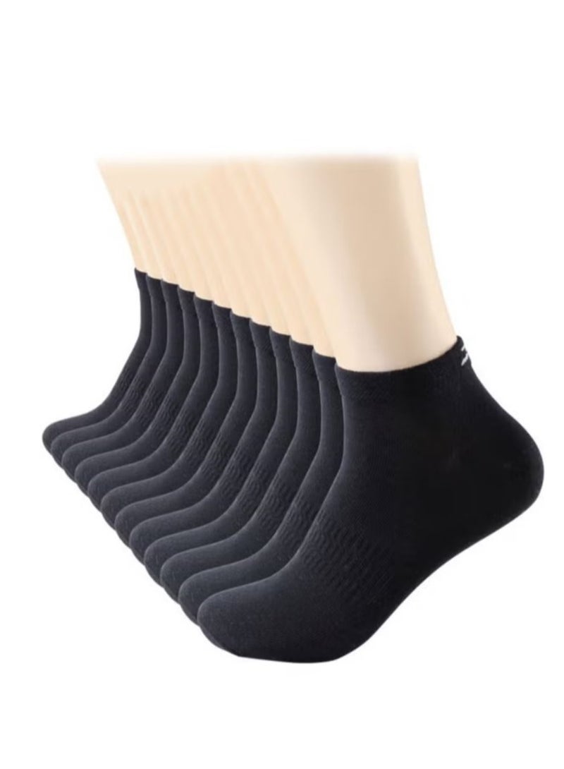 12 Pairs Of Ankle Socks Soft For Men And Women Black - Image 1