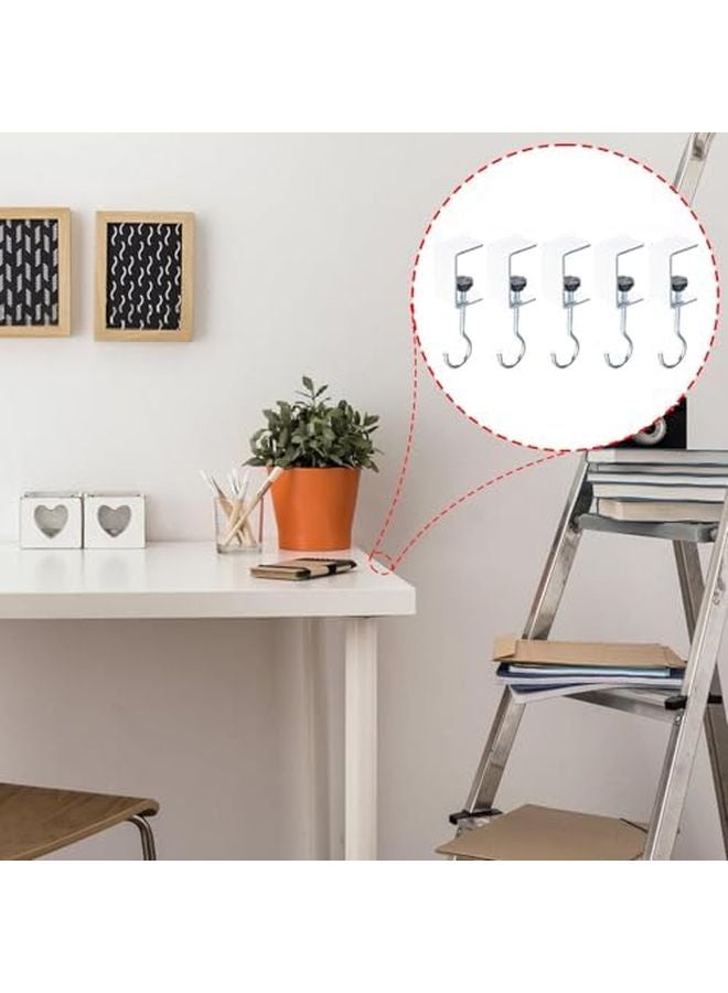 Black Under Desk Swivel Hook 360 Rotation Hanger For Bags Coats Umbrellas Office Classroom - Image 3