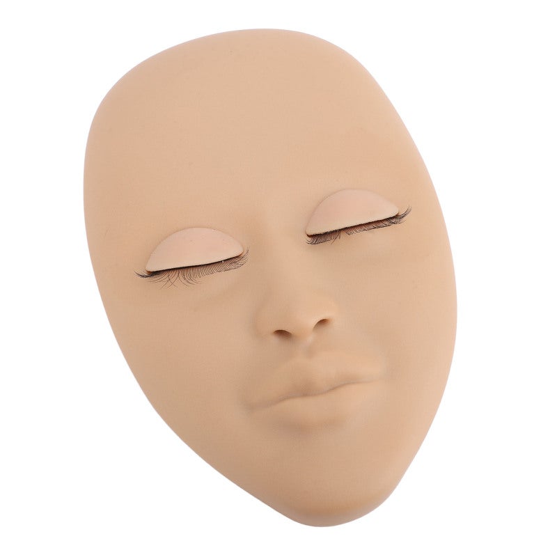 Lash Mannequin Head Silicone Removable Eyelid Multifunctional Eyelash Extension Mannequin Head for Makeup Practice Teaching Training Skin Color - Image 4