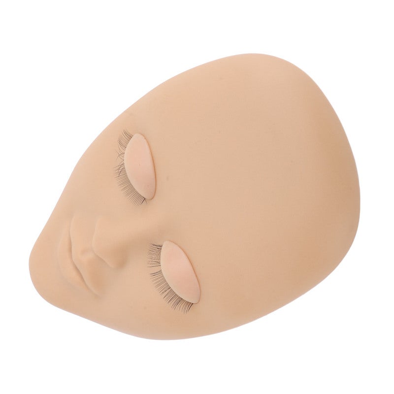 Lash Mannequin Head Silicone Removable Eyelid Multifunctional Eyelash Extension Mannequin Head for Makeup Practice Teaching Training Skin Color - Image 3