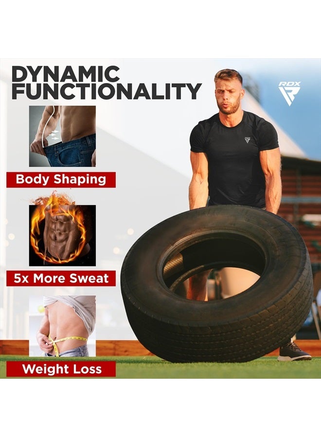 Rdx Men's Sauna Shirt Heat Trapping Sweat Suit - REACH OEKO TEX 100 Certified T-Shirt - Gym Workout Fitness Tank Top Trimmer - Image 5