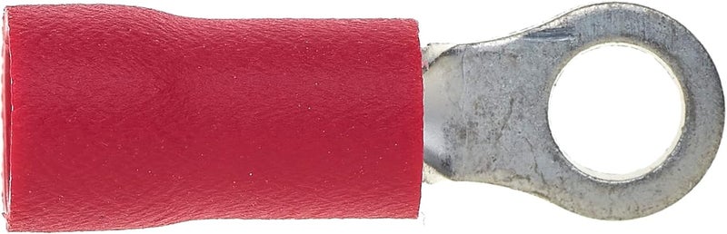 Keple Ring Crimp Terminal - Pack of 100, Red, 3.2mm, 25A, 22-16 AWG - Heat Shrink Ring Connectors, Tinned Copper Connectors, Insulated Ring Wire Terminals - Image 2