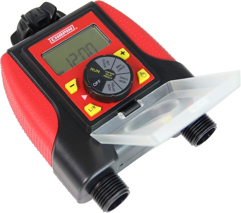 CHAPIN 41003 Dual Zone Water Timer with Water Resistant Construction, Numerous Options for Frequency of Watering/Duration of Watering Settings and up to 116 PSI, Red/Black - Image 2
