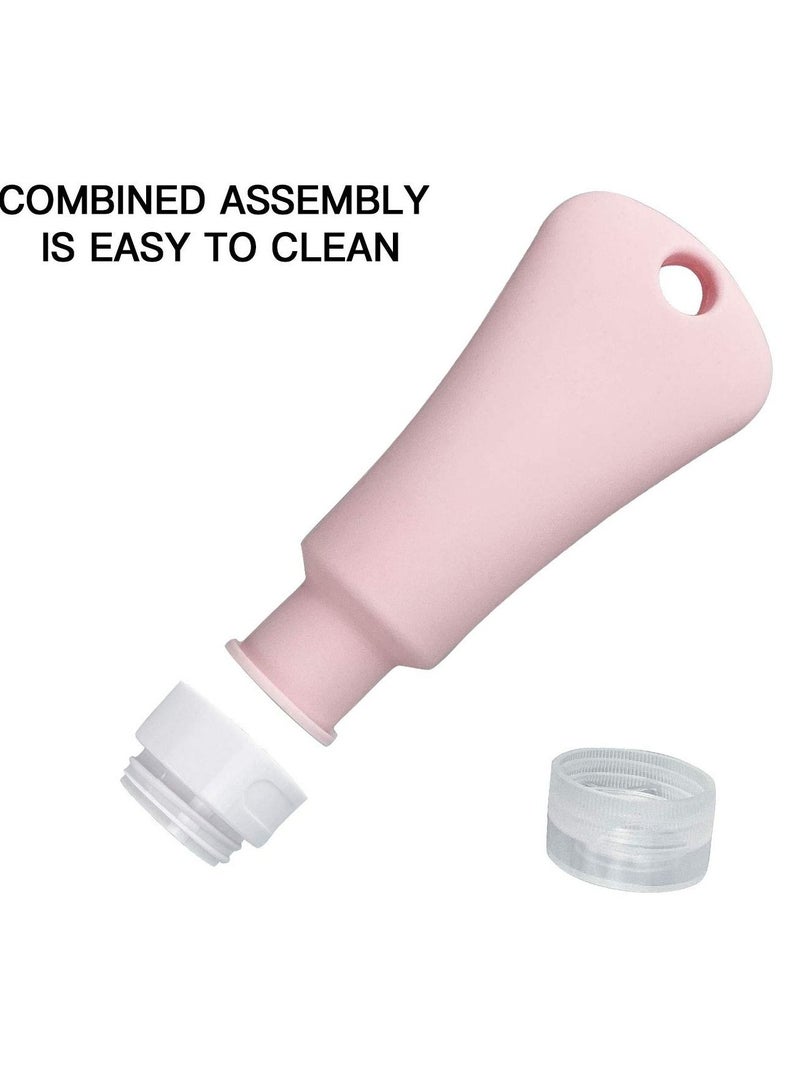 KASTWAVE Silicone Travel Bottles Set, Leak Proof Squeezable Portable Tubes Travel Size Toiletries Containers, Travel Tube Sets Cosmetic Toiletry Containers for Shampoo Lotion Soap- 4 Pack (3 fl. oz) - Image 3