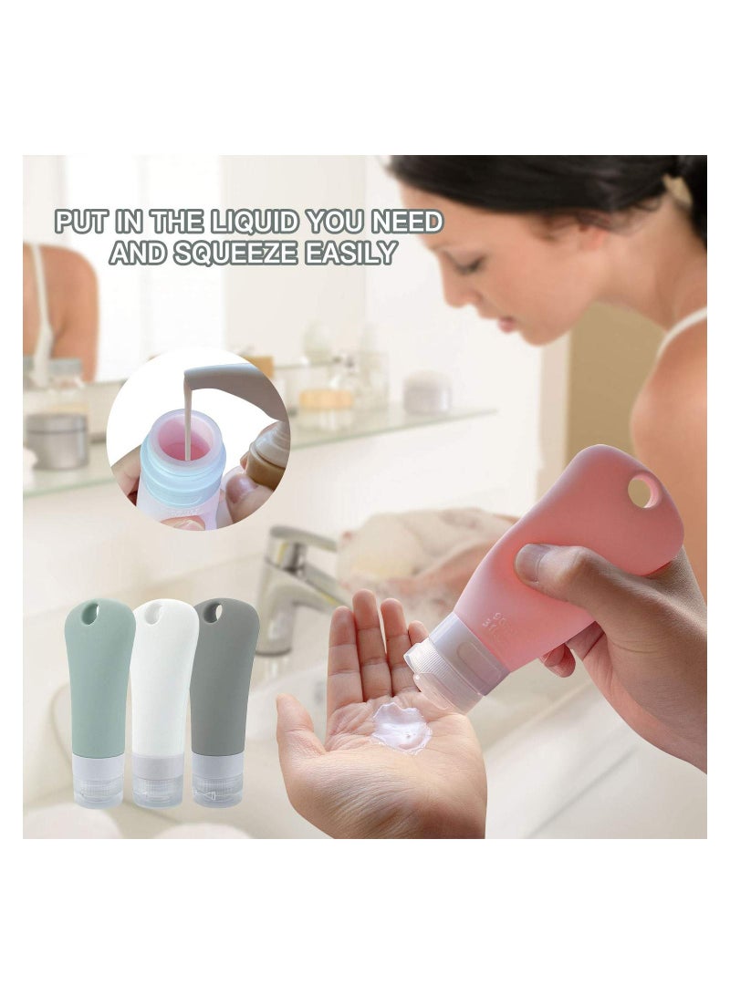 KASTWAVE Silicone Travel Bottles Set, Leak Proof Squeezable Portable Tubes Travel Size Toiletries Containers, Travel Tube Sets Cosmetic Toiletry Containers for Shampoo Lotion Soap- 4 Pack (3 fl. oz) - Image 4