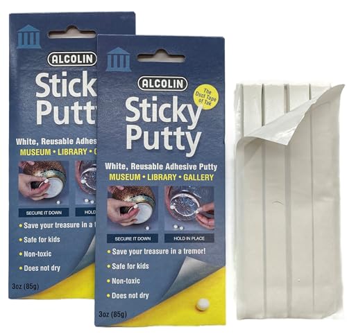 Alcolin Reusable Museum & Gallery Quality Adhesive Putty,- 2 Pack - 6oz. Won't Dry Out- Always Removable Repositionable - Image 1
