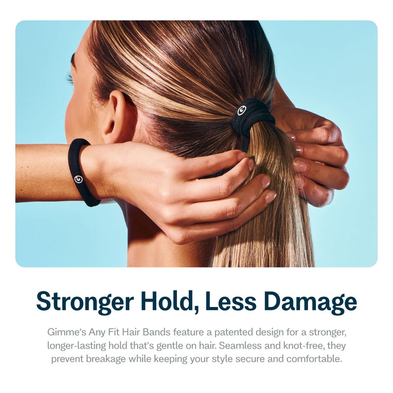 Gimme Beauty Medium Hold Hair Bands - Seamless Nylon & Spandex Ties for All Hair Types - Damage-Free, Comfort Fit Ponytail Holders - No-Crease Elastic Bands for Daily Use - Neutrals, 9 Pack - Image 4