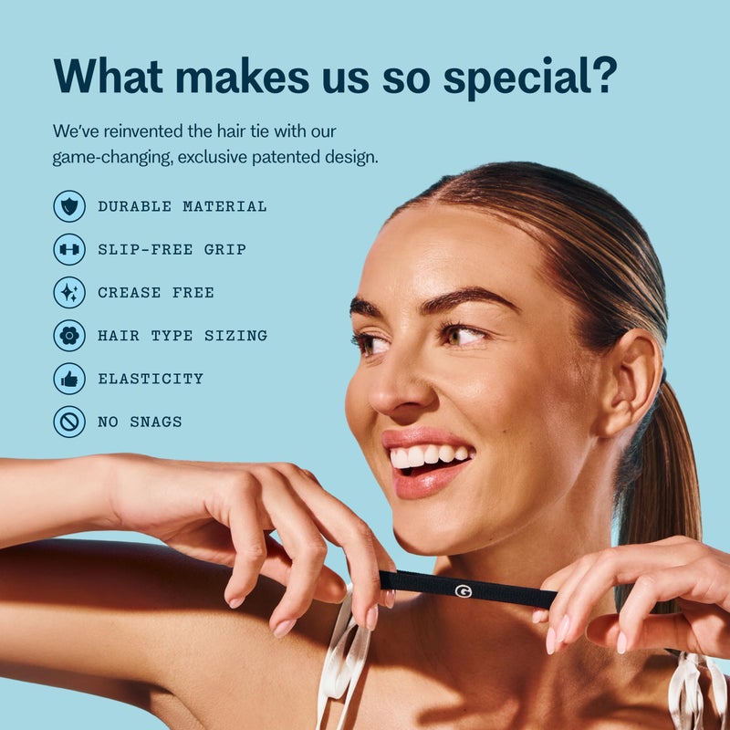 Gimme Beauty Medium Hold Hair Bands - Seamless Nylon & Spandex Ties for All Hair Types - Damage-Free, Comfort Fit Ponytail Holders - No-Crease Elastic Bands for Daily Use - Neutrals, 9 Pack - Image 3