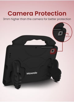 Moxedo جراب Moxedo الواقي المقاوم للصدمات خفيف الوزن بمقبض قابل للتحويل وحامل للأطفال مع حامل قلم متوافق مع Samsung Galaxy Tab S6 Lite 10.4 بوصة 2020 / 2022 (P610 / P615) - أسود  - Image 2