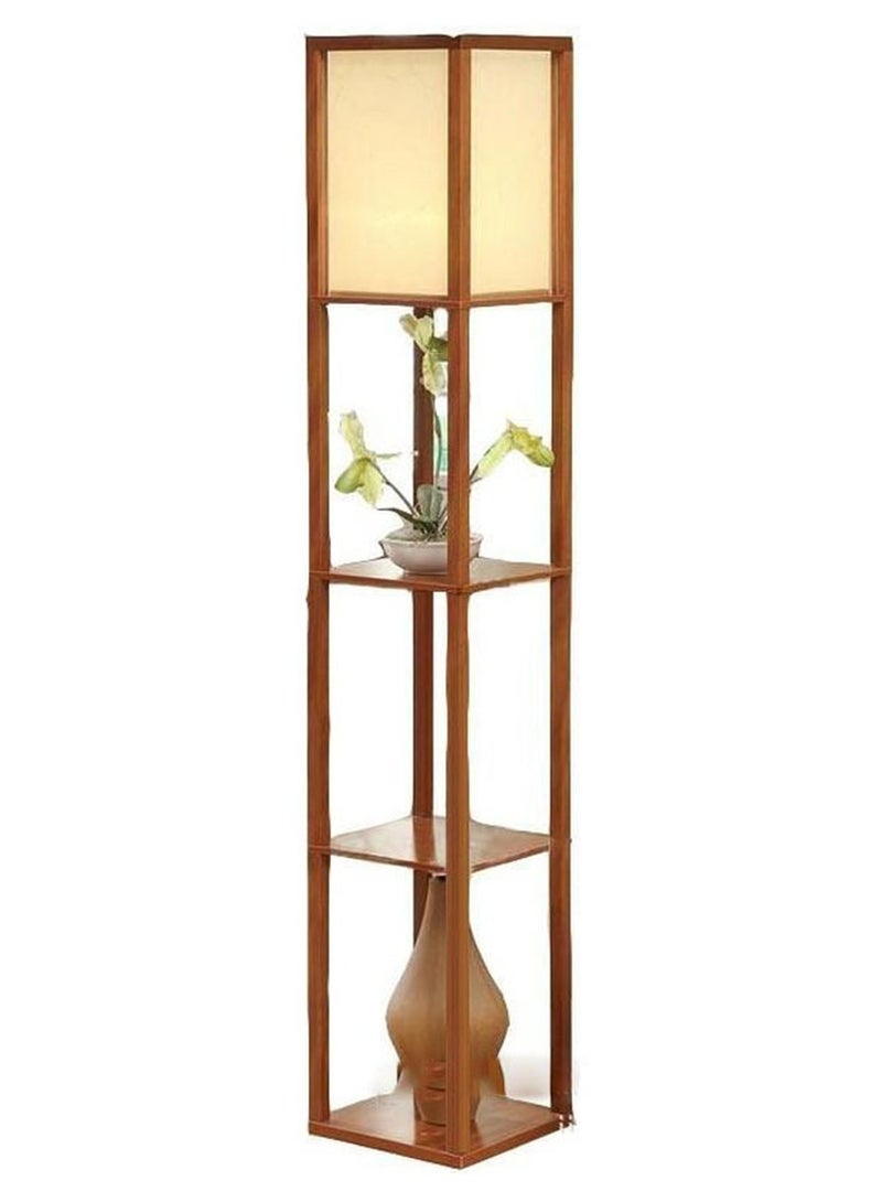 غطاء من الكتان لغرفة النوم الحديثة على الطراز الاسكندنافي مع مصباح عمودي على الأرض