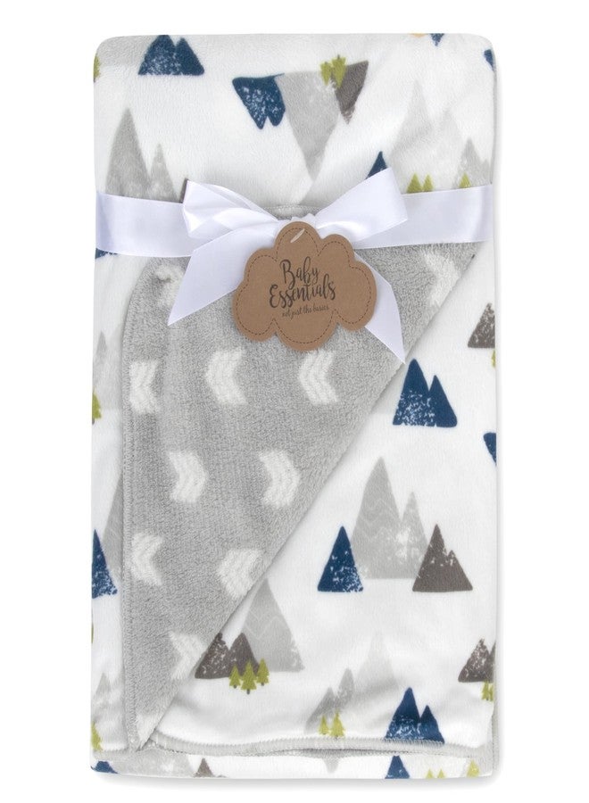 Baby Essentials Sherpa Fleece Baby Blankets for Boys and Girls - Colorful, Reversible Baby Blankets for Newborns, Infants, Toddlers, and Nursery (Mountains & Arrows) - Image 1