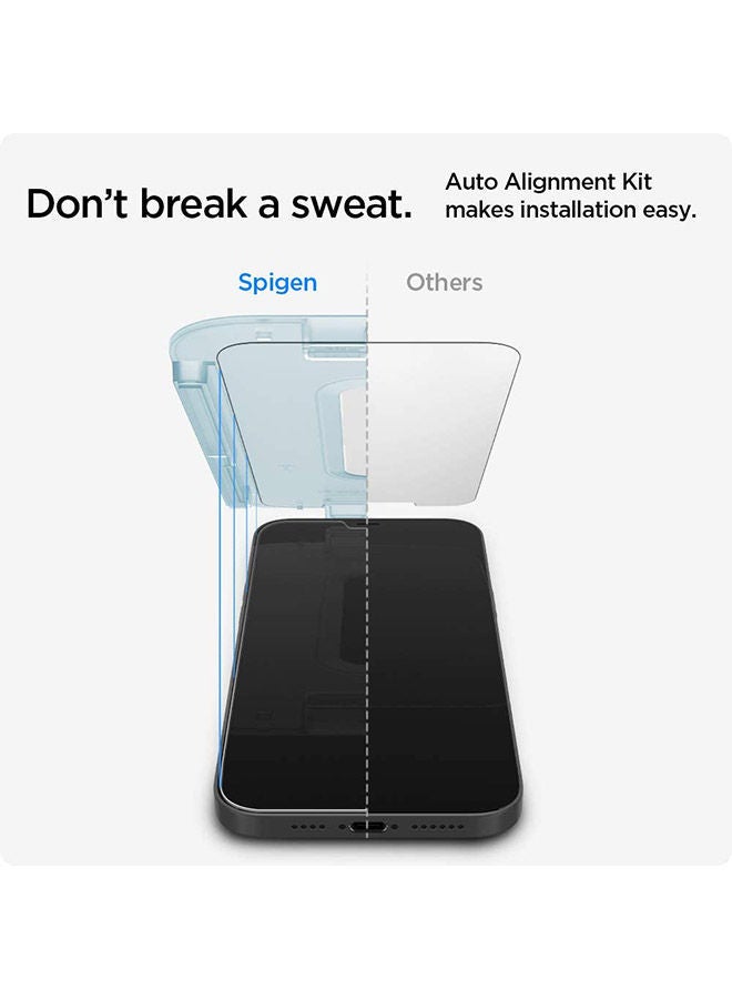 نيبمينينت طقم لاصقات حماية للشاشة جلاستر إيزي فيت لهاتف آيفون 12 ميني (5.4 بوصة) من الزجاج المقوى - قطعتين [مناسبة لغطاء الحماية] شفاف - Image 2