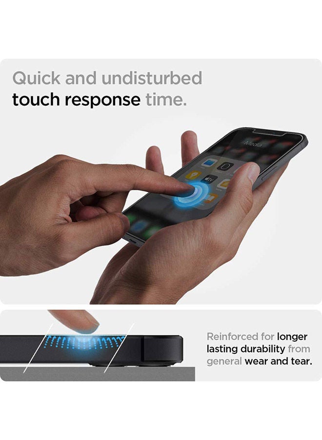 نيبمينينت طقم لاصقات حماية للشاشة جلاستر إيزي فيت لهاتف آيفون 12 ميني (5.4 بوصة) من الزجاج المقوى - قطعتين [مناسبة لغطاء الحماية] شفاف - Image 5