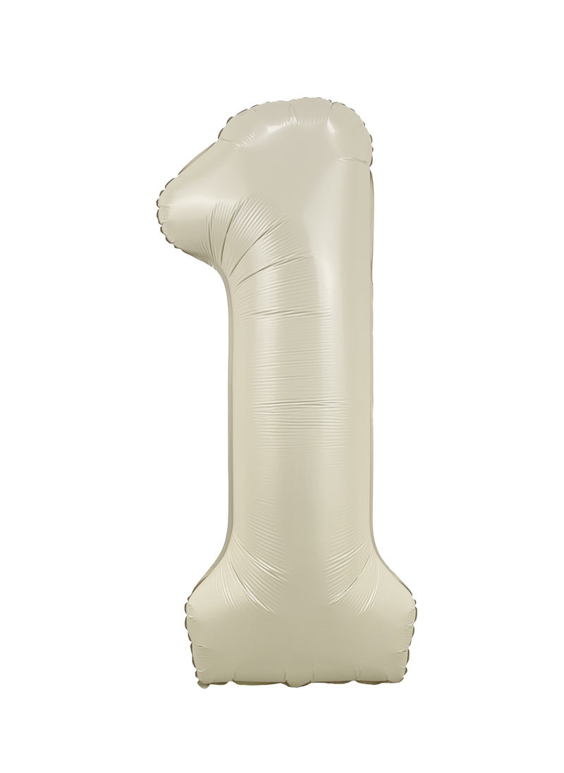 Party Zone Cream Foil Balloon Number 1 33" 