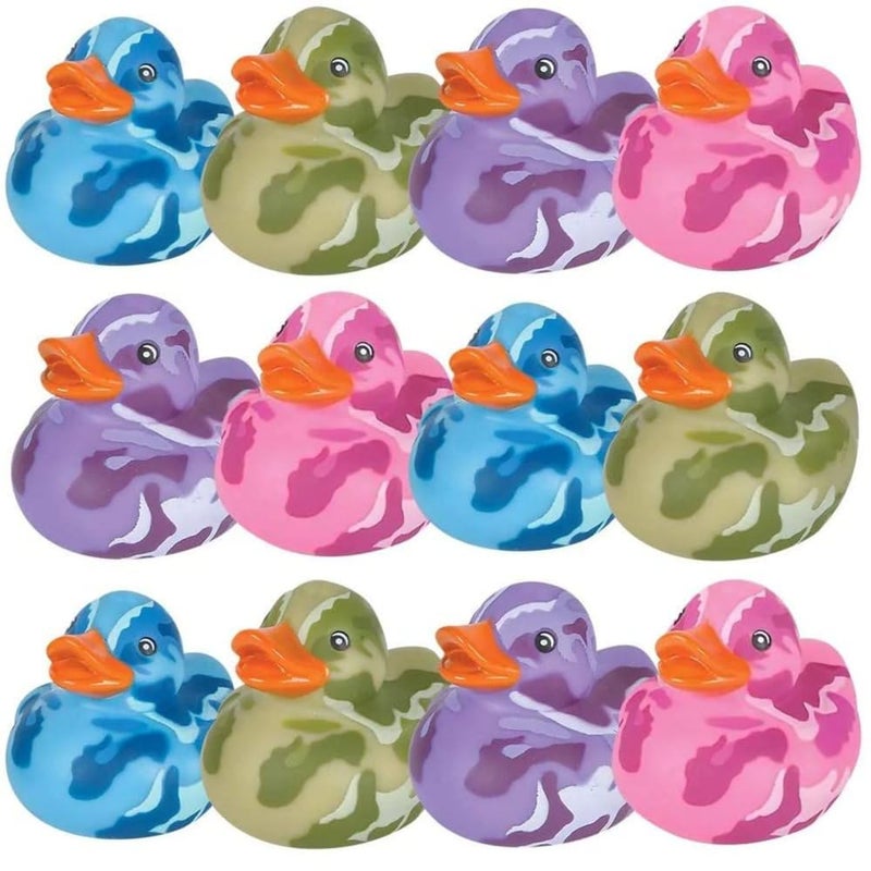 Rhode Island Novelty 2 Inch Camouflage Rubber Duckies, One Dozen Assorted - Image 1
