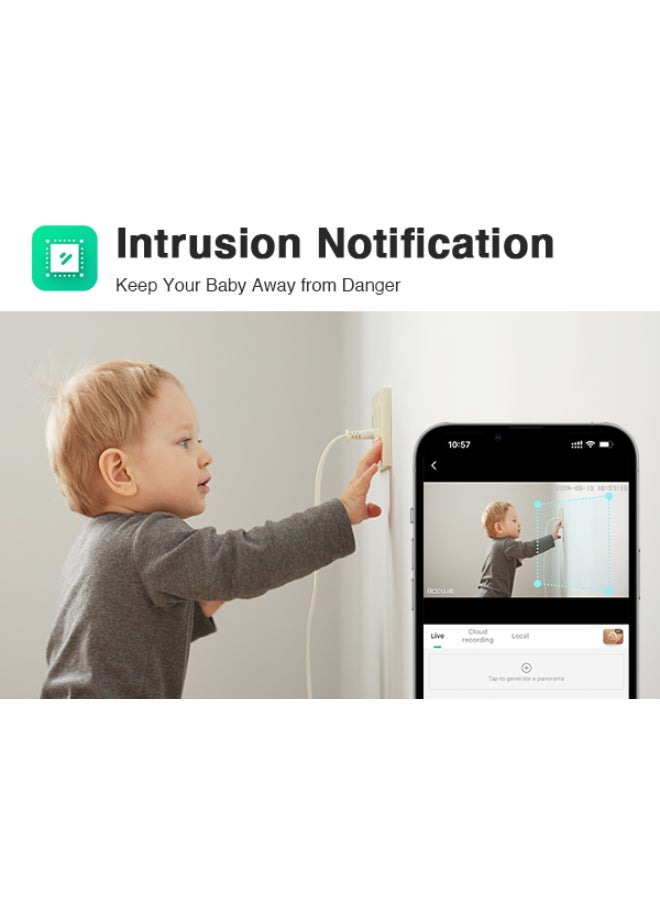 Botslab - Indoor Camera (C222) 3K 5MP HD,Wi-Fi, Multi-scenes AI recognition, One-Touch Calls, 360° Smart Tracking, AI-powered detection(Crying Detection, Gesture Call) - Image 1