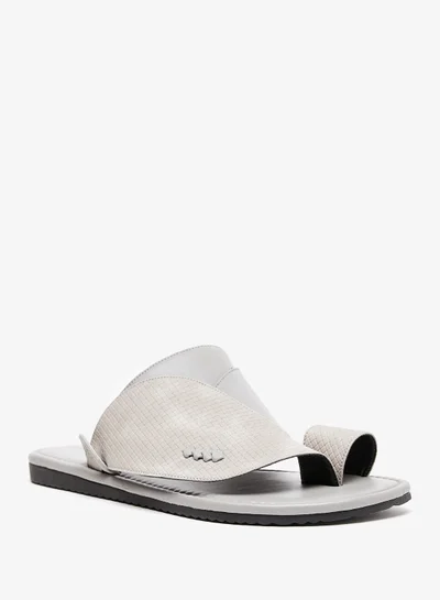 shoexpress Textured Slip On Arabic Sandals with Toe Loop Detail Ramadan Collection