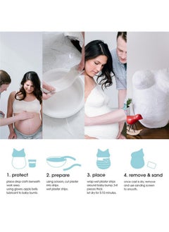 pearhead Pearhead Belly Casting Kit, Pregnancy Keepsake Making Kit, Easy DIY Plaster Cast Baby Bump Keepsake, Baby Gift For Expecting Moms and Ideal Nursery Decor, White  - Image 5