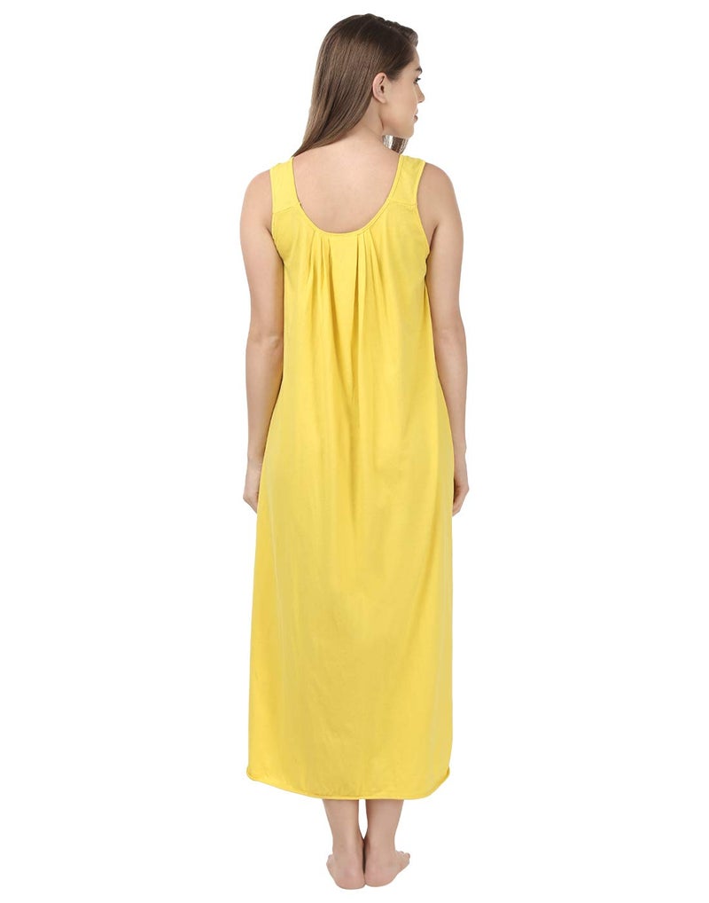 BLAZON Women Cotton Midi Nighty Slip (Yellow_ M ) - Image 4