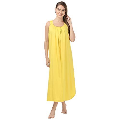 BLAZON Women Cotton Midi Nighty Slip (Yellow_ M ) - Image 1