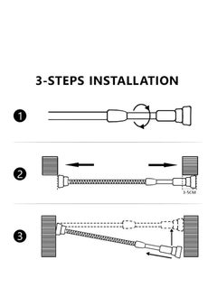TYCOM TYCOM Shower Curtain Rod - Adjustable Rust-Resistant Tension Rod for Window Bathroom Doorway Closet, Window Curtain Rod No Rust and Non-Slip (BLACK)  - Image 2