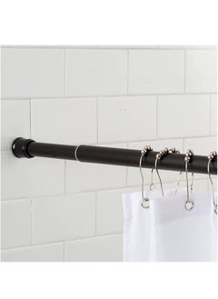 TYCOM TYCOM Shower Curtain Rod - Adjustable Rust-Resistant Tension Rod for Window Bathroom Doorway Closet, Window Curtain Rod No Rust and Non-Slip (BLACK)  - Image 1