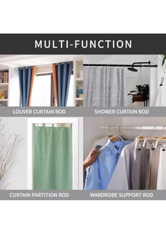 TYCOM TYCOM Shower Curtain Rod - Adjustable Rust-Resistant Tension Rod for Window Bathroom Doorway Closet, Window Curtain Rod No Rust and Non-Slip (BLACK)  - Image 5