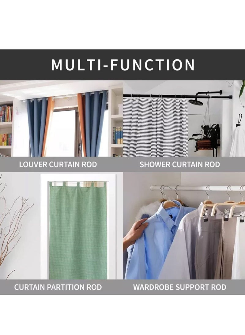 TYCOM Shower Curtain Rod - Adjustable Rust-Resistant Tension Rod for Window Bathroom Doorway Closet, Window Curtain Rod No Rust and Non-Slip (BLACK)  - Image 5