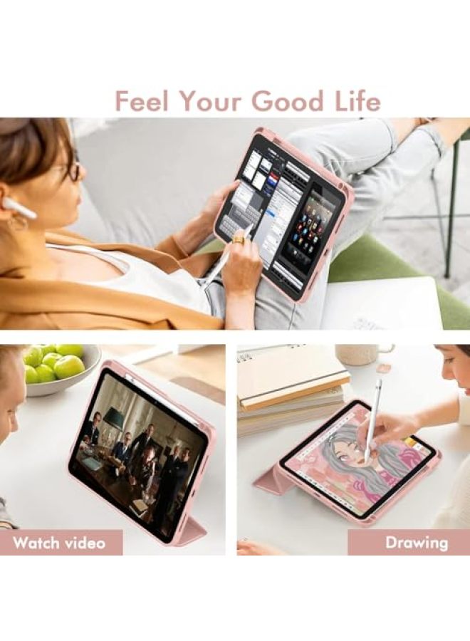 iMieet حافظة iMieet لجهاز iPad (A16)/الجيل العاشر من iPad [11 بوصة 2025/10.9 بوصة 2022]، حافظة ذكية قابلة للطي ثلاثية مع حامل وحامل قلم وظهر TPU ناعم، تدعم Touch ID (أسود) - Image 5