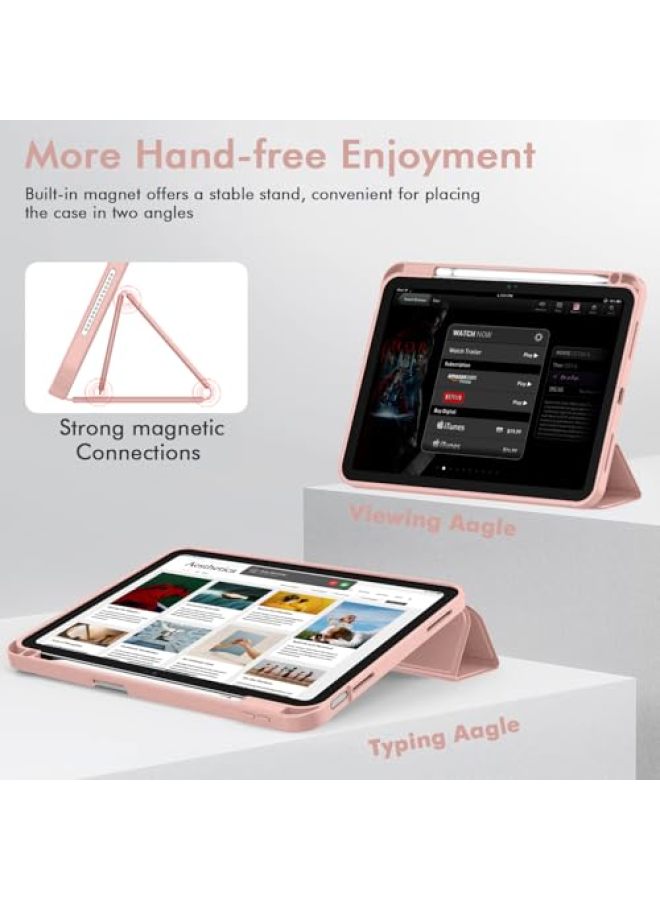 iMieet حافظة iMieet لجهاز iPad (A16)/الجيل العاشر من iPad [11 بوصة 2025/10.9 بوصة 2022]، حافظة ذكية قابلة للطي ثلاثية مع حامل وحامل قلم وظهر TPU ناعم، تدعم Touch ID (أسود) - Image 3