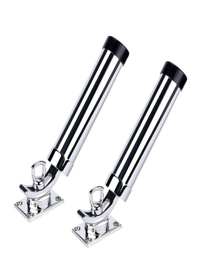 Mojiate Set of 2 Fishing Rod Holder, 360 Degree Rotation Fishing Rod Outrigger, 316 Stainless Steel Boat Fishing Rod Holder, Adjustable Fishing Pole Support for Marine Boat Yacht and More - Image 1