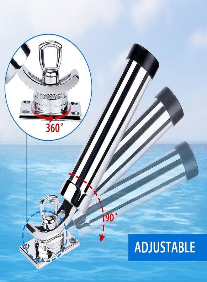 Mojiate Set of 2 Fishing Rod Holder, 360 Degree Rotation Fishing Rod Outrigger, 316 Stainless Steel Boat Fishing Rod Holder, Adjustable Fishing Pole Support for Marine Boat Yacht and More - Image 3