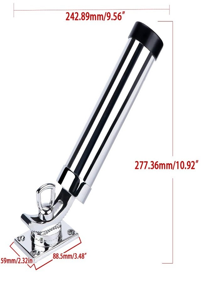 Mojiate Set of 2 Fishing Rod Holder, 360 Degree Rotation Fishing Rod Outrigger, 316 Stainless Steel Boat Fishing Rod Holder, Adjustable Fishing Pole Support for Marine Boat Yacht and More - Image 2