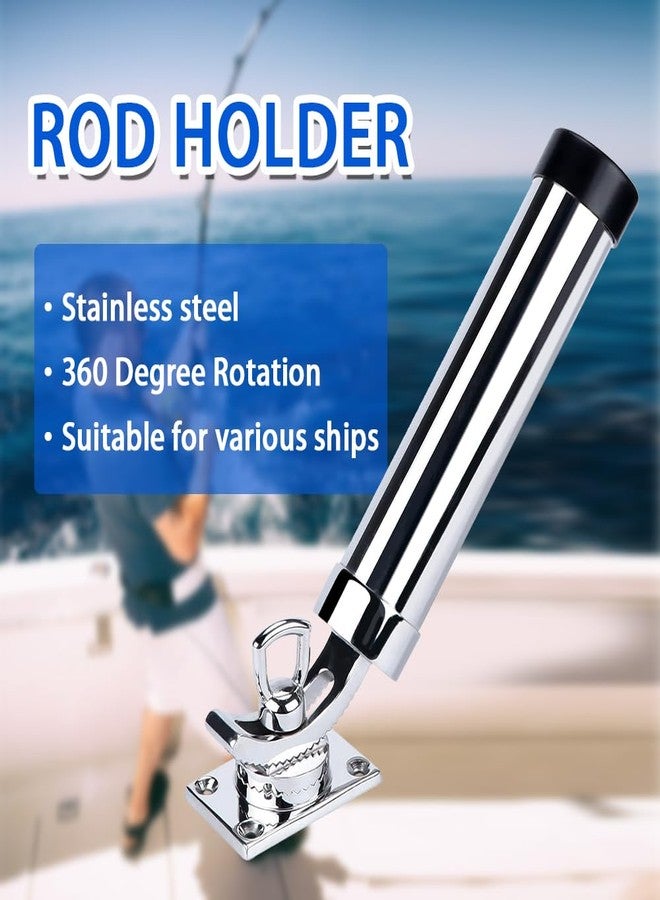 Mojiate Set of 2 Fishing Rod Holder, 360 Degree Rotation Fishing Rod Outrigger, 316 Stainless Steel Boat Fishing Rod Holder, Adjustable Fishing Pole Support for Marine Boat Yacht and More - Image 5