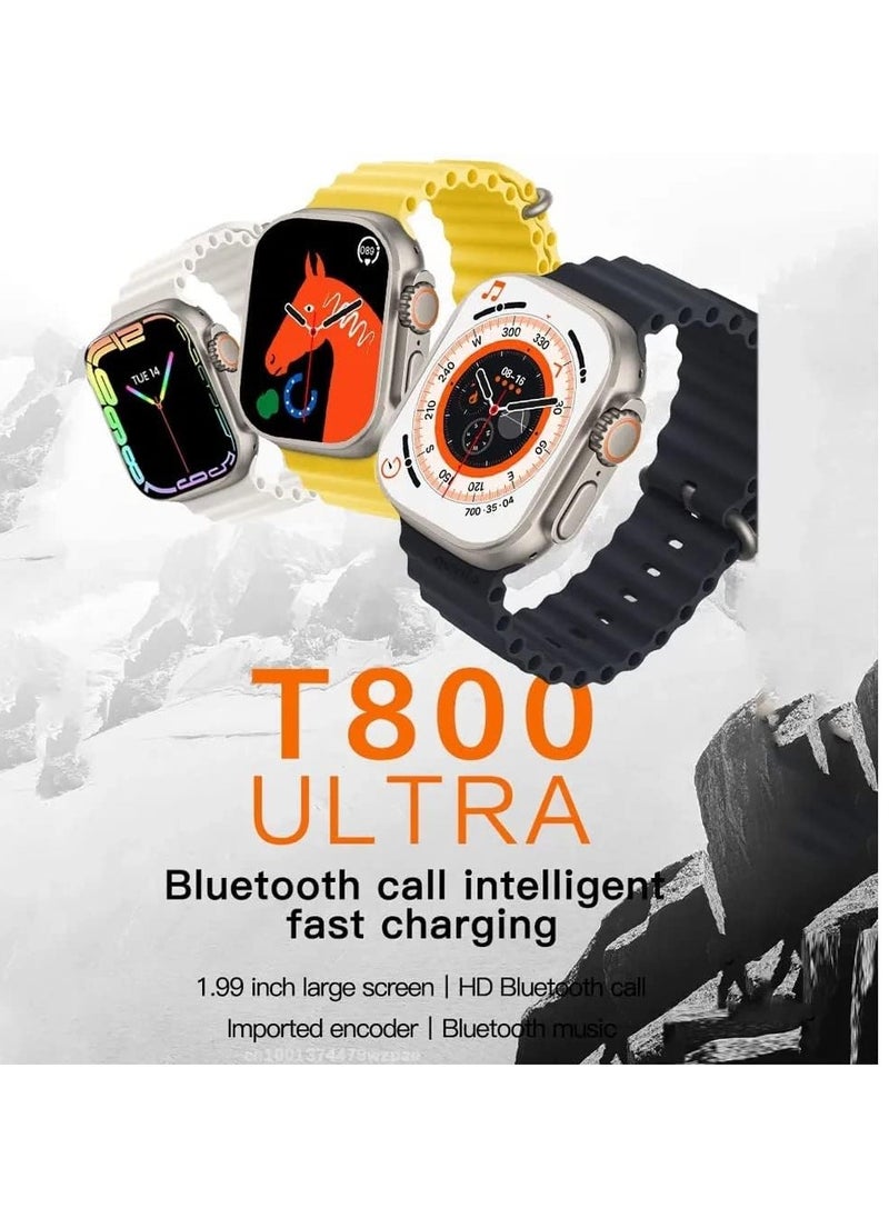 Hlwatch PRO - smart watch t800 ultra Series 8  1.99 Inch IPS display NFC Bluetooth V5 Call Waterproof IP67 Wireless Charger - Black - Image 1