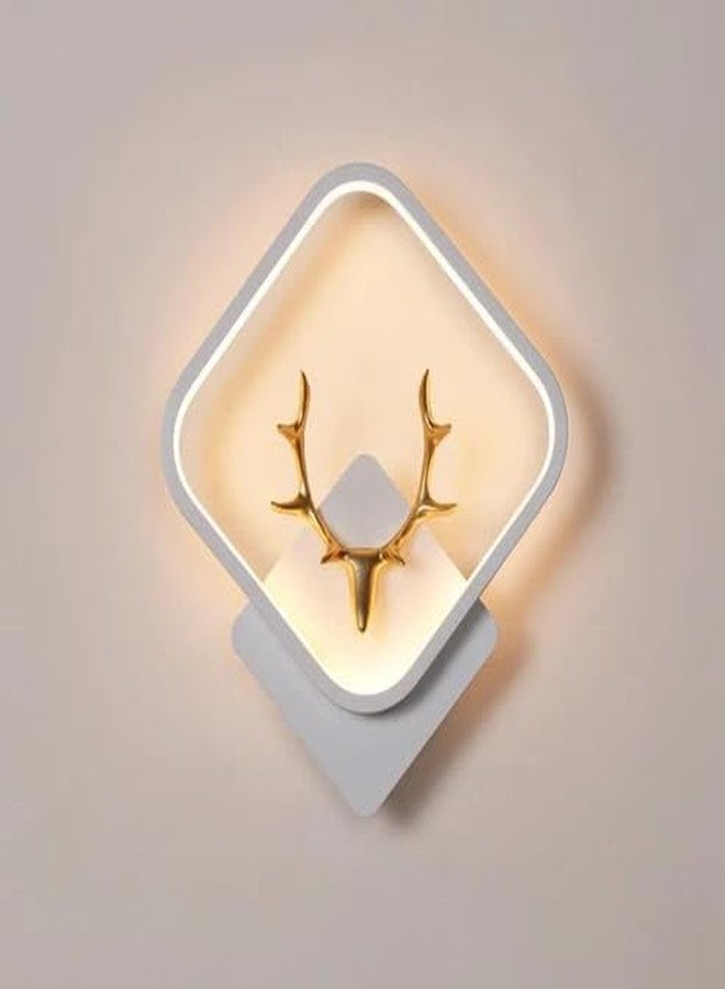 ADWAIT Decore Led Fancy Wall Light,Night Lamp,Decorative Lamp,Wall Hanging Lights for Bedroom,Living Room,Color(Warm White+Natural White+Cold White). (White(Squar) Deer Head) - Image 1