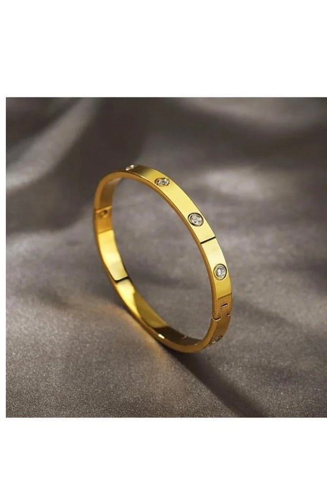 أم أم جاي سوار الحب للنساء Gilrs مع أحجار الزيركونيا المكعبة الفولاذ المقاوم للصدأ المفصلات المجوهرات مع سوار البيضاوي الكريستالي أفضل هدايا للحب مع عيد الحب عيد الميلاد - Image 4