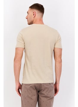 Gazzarrini Men Round Neck Short Sleeves Graphic Print T-shirt, Beige  - Image 2