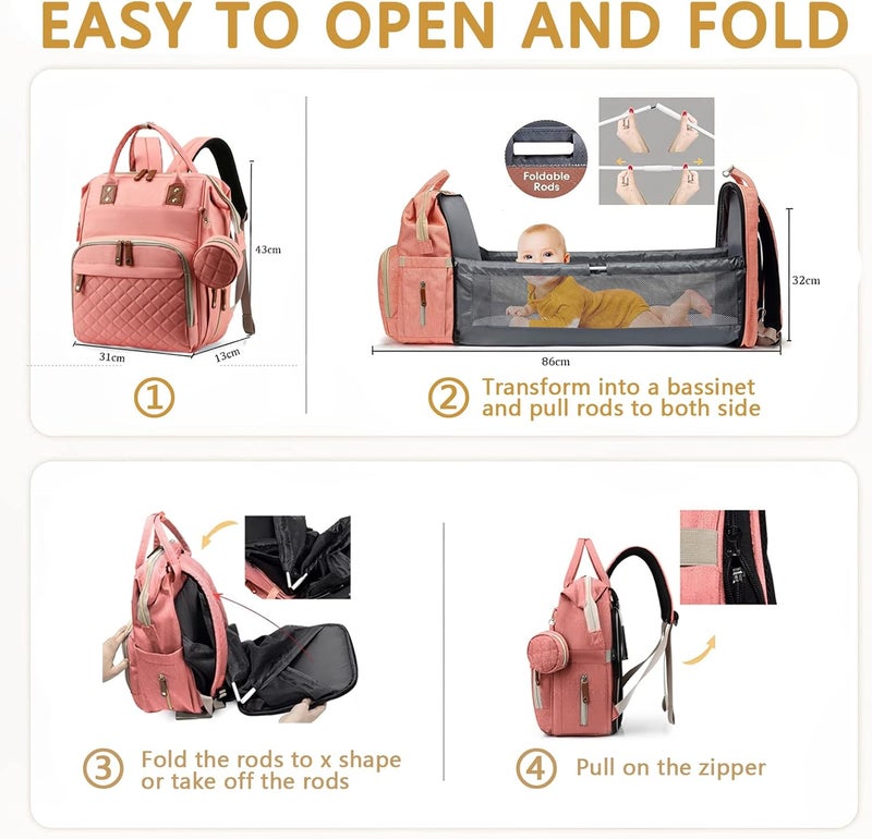GurZinn Baby Diaper Bag Backpack with Changing Station - Image 3