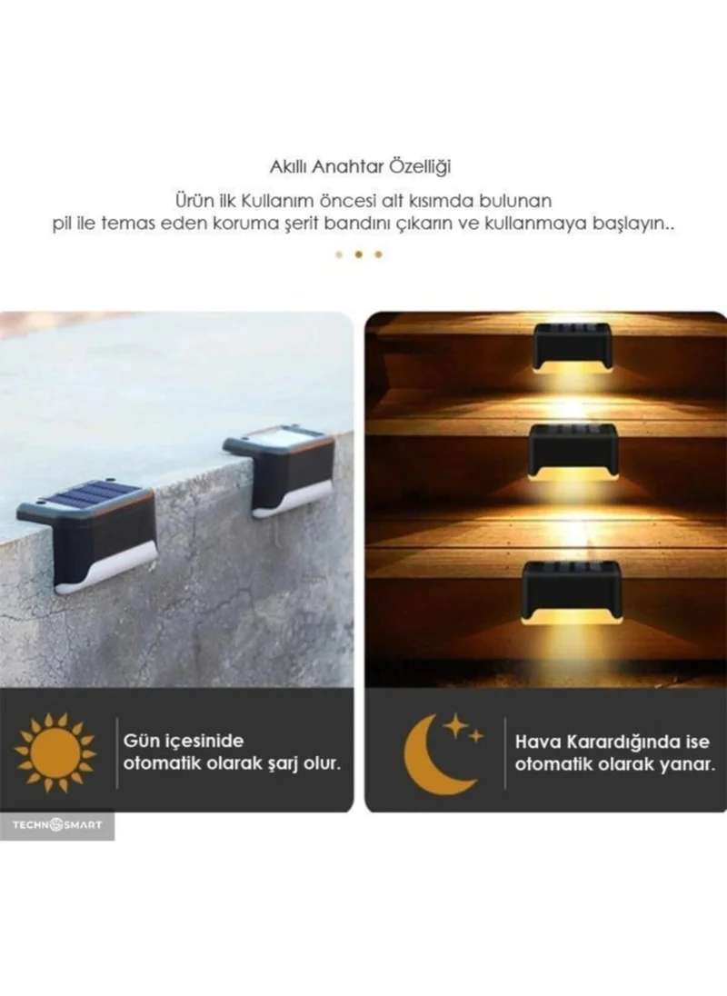 Lisinya Solar Solar Powered Angle Ladder Veranda Garden LED Lamp Set of 4