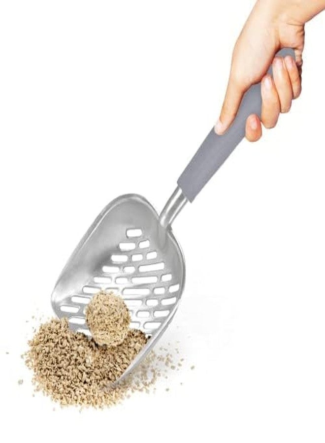 SunGrow Cat Litter Scoop, Life Transforming Cat Scooper, Reduces Hand Fatigue, Saves Clear Litter, Use with Small Litter Type, Makes Scooping Faster and Easier, Gray, 1 pc - Image 2
