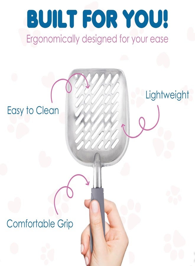 SunGrow Cat Litter Scoop, Life Transforming Cat Scooper, Reduces Hand Fatigue, Saves Clear Litter, Use with Small Litter Type, Makes Scooping Faster and Easier, Gray, 1 pc - Image 5