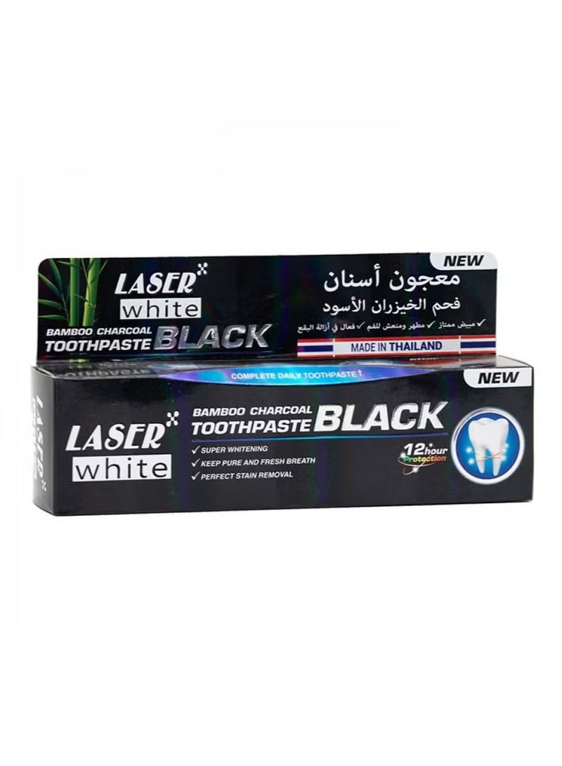 ليزر وايت معجون أسنان فحم الخيزران الأسود من ليزر وايت 100 جم