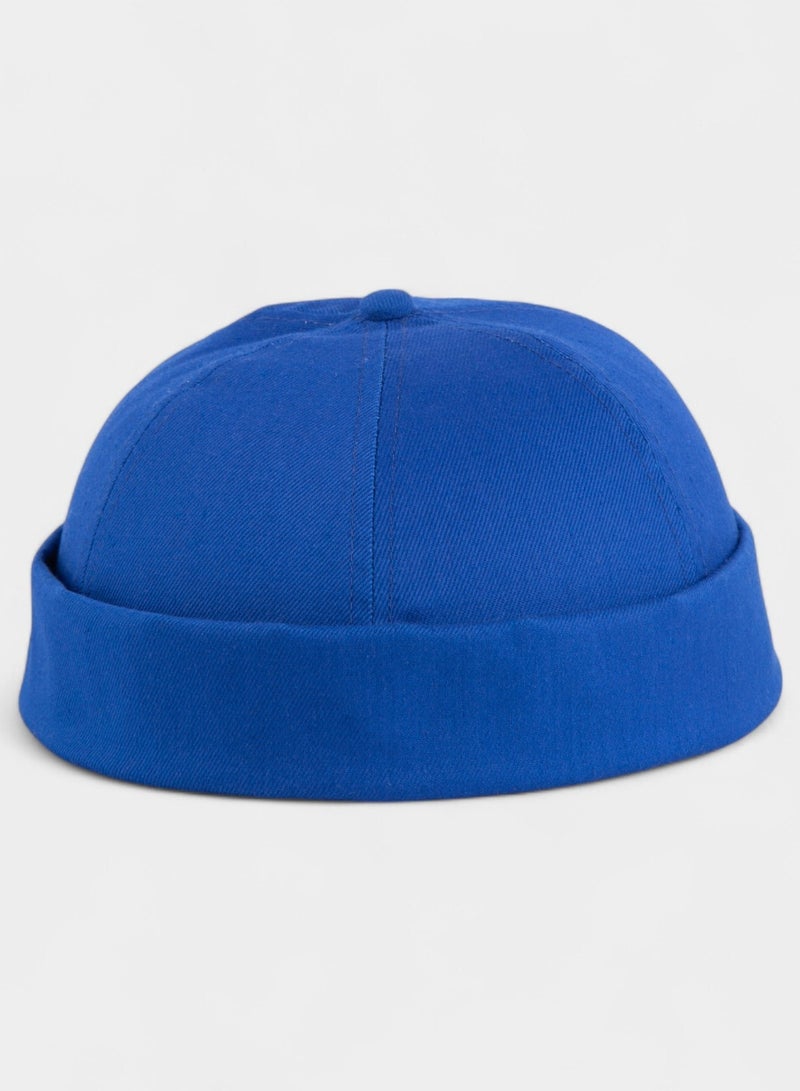 DOHATS LIGHT Blue Kappie cotton docker hat – Unisex Cotton Cap with Leather Adjustable Strap, Foldable, Comfortable & Easy to Clean - Image 1