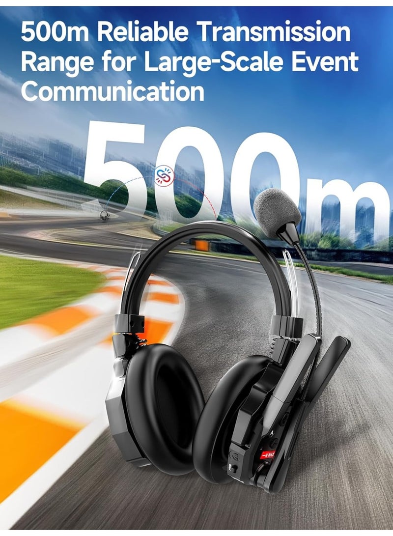 SYNCO XTALK XMAX9 Wireless Intercom Headset System Dual-Ear Team Communication Headsets 2.4GHz 500m Range Noise Reduction for Live Shows TV Production Film Stage Event 9-Person - Image 4