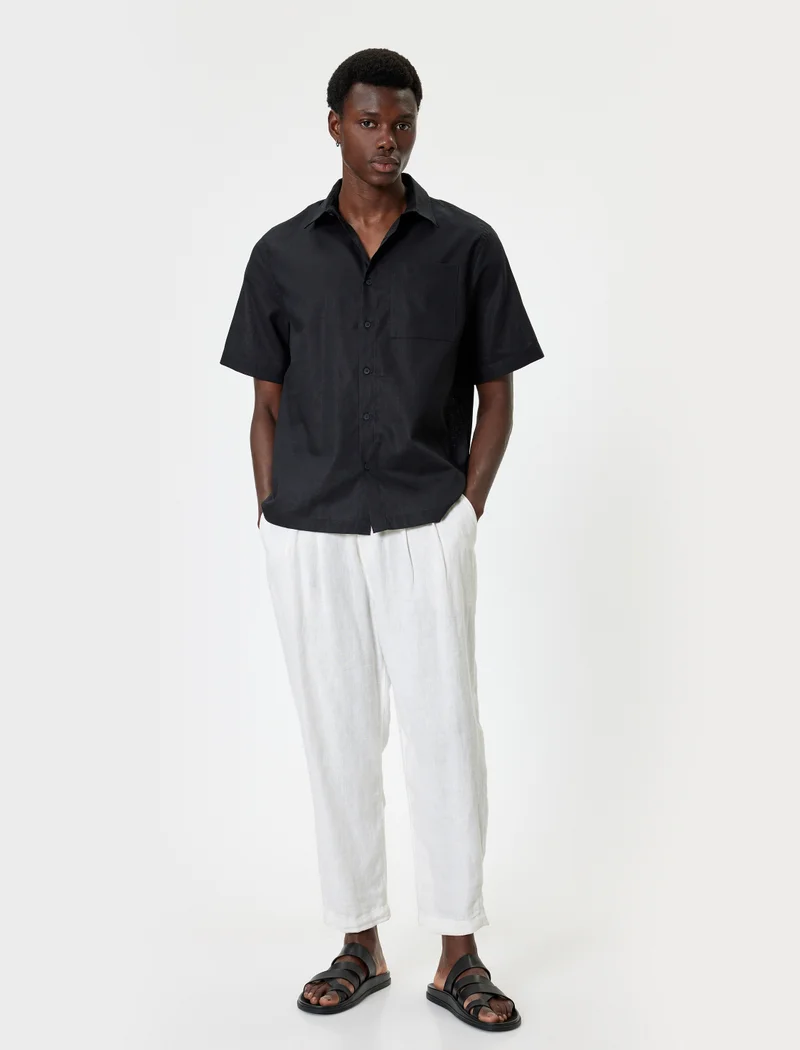 كوتون Linen Blend Shirt