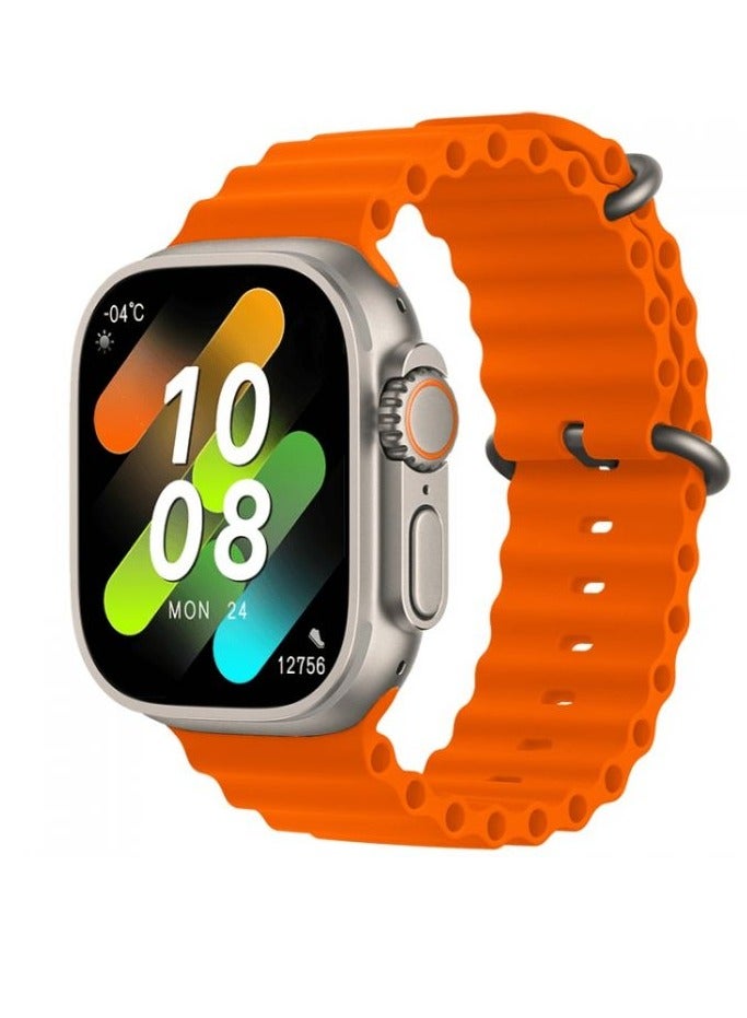 HK 9 Ultra 2 Smart Watch With Wireless Charging Super AMOLED Display AI Chat GPT Playback Music For iOS & Android