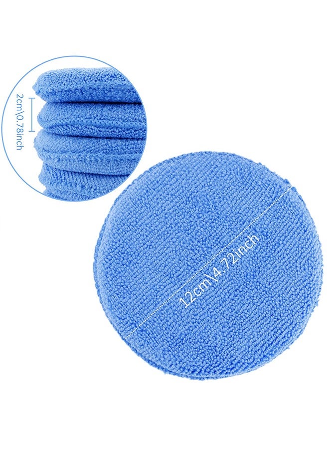 12pcs Microfiber Wax Applicator, 5 Diameter Ultra-Soft Microfiber Detailing Applicator Pads for Any Cars, Truck, Boat, Motorcycle and RV, Microfiber Round Foam Sponge Wax Polish for Hand Polish Blue - Image 4
